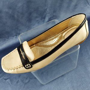 Sperry Tan & Black Patent Leather Penny Loafers Size 7.5M